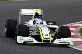 The first Brawn GP car, which they appear to have forgotten to paint. The first Brawn GP car, which they appear to have forgotten to paint.