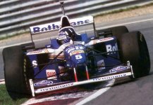 The FW18 with Damon Hill at the wheel, Canada 1996. Anyone fancy a smoke?